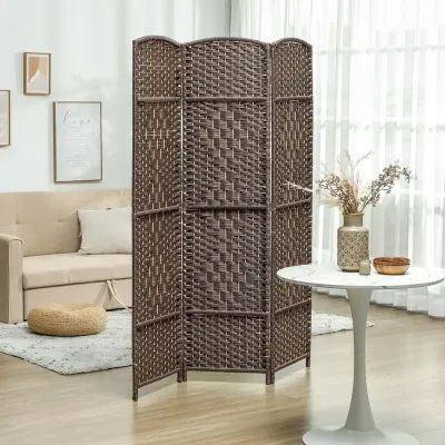 3-Panels Rumsavdelare med Vikbar Skiljevägg och Vävmönster