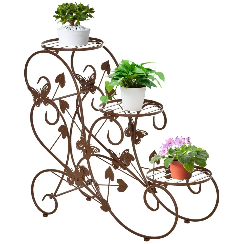 Blomsterställ Fransk Stil 3 Våningar 76 x 27 x 67 Cm