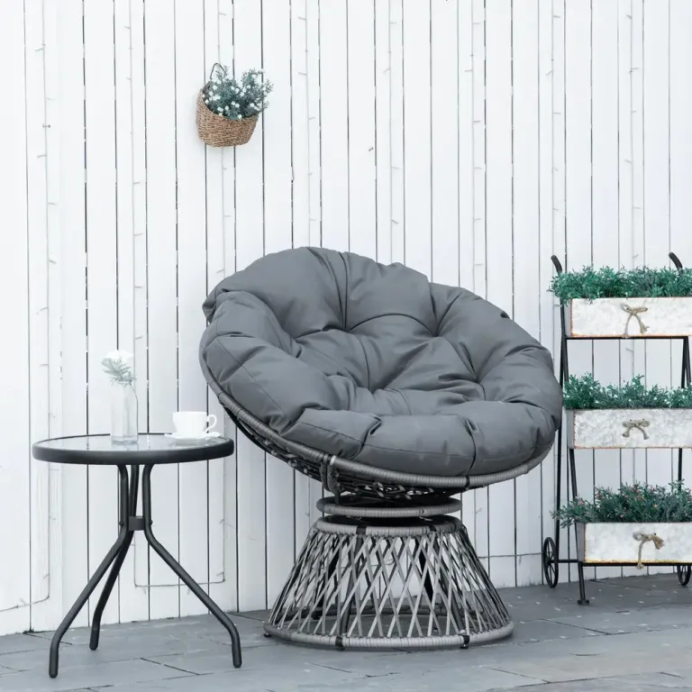 Papasanfåtölj Rotting med Stor Dyna 87 x 97 x 86 cm