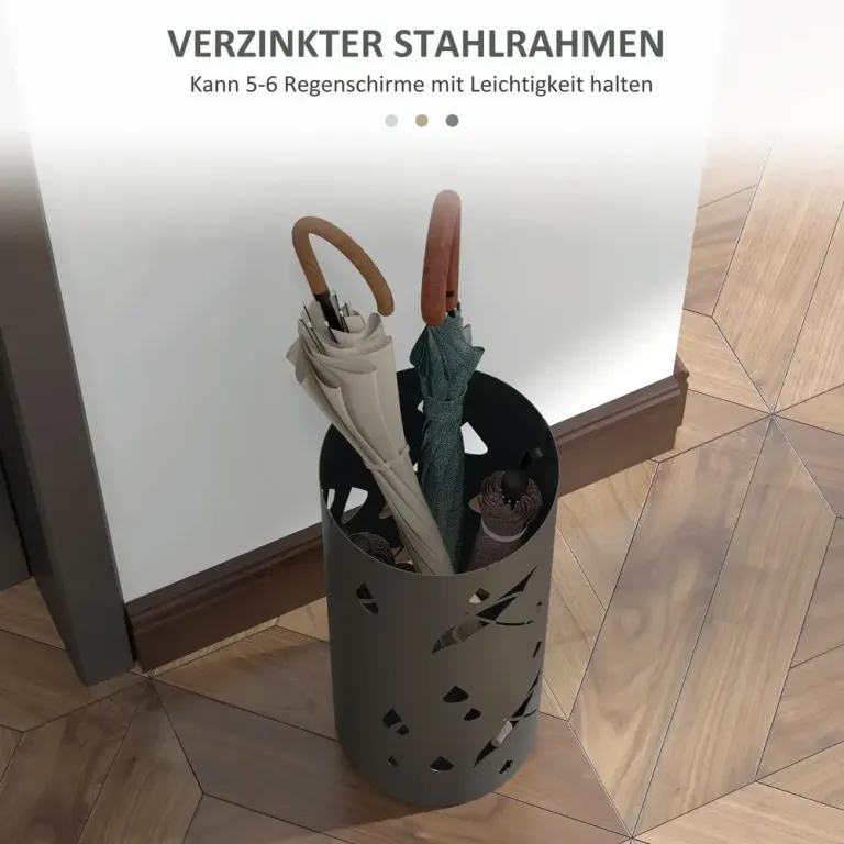 Paraplyställ Paraplyhållare Mörkgrå av Stål Dekorativ Design Metall