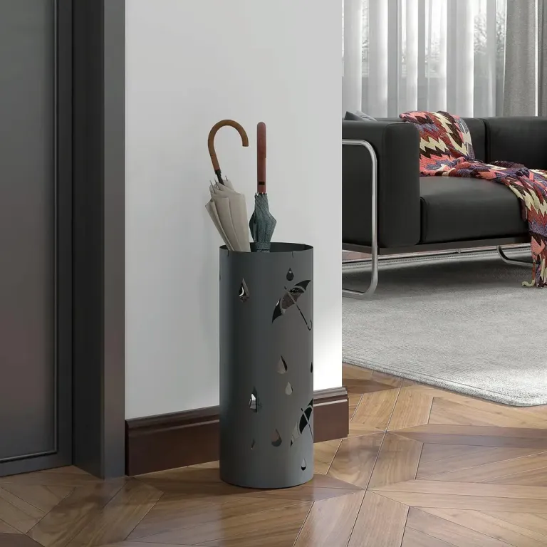 Paraplyställ Paraplyhållare Mörkgrå av Stål Dekorativ Design Metall