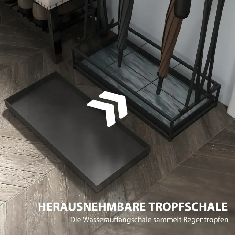 Paraplyställ Stål Rektangulär 50 x 24 x 68 cm