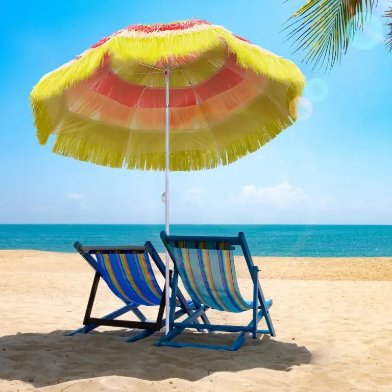 Hawaiiparasoll med Tiltfunktion och UV-Skydd Ø160 cm