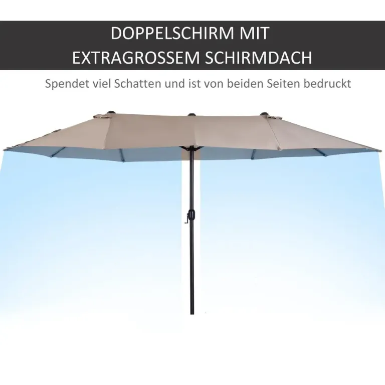 Parasoll Marknadsparaply Dubbelparasoll 460 x 270 240 cm