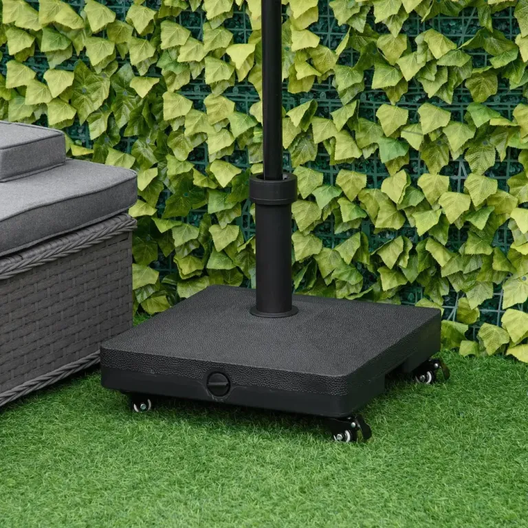 Parasollfot med Hjul Flyttbart Parasollstativ i 45 x cm