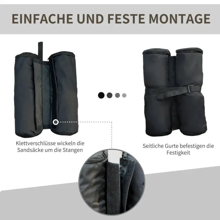 Paviljongbas Fotplattor 4-Pack Svart Plast för Hopfällbar
