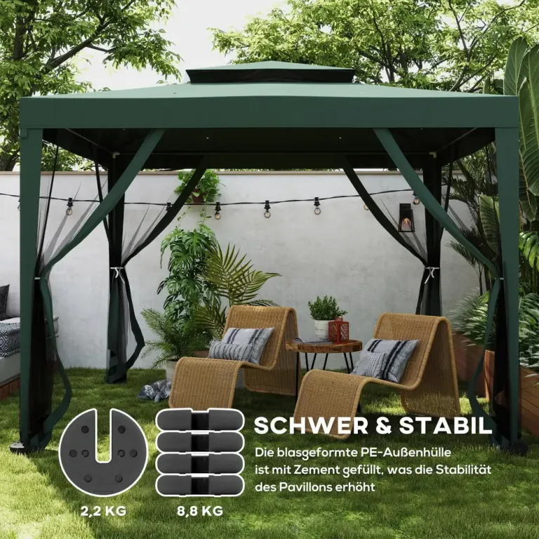 Paviljongvikter Tältvikter 4-Pack Svart Betong och Plast
