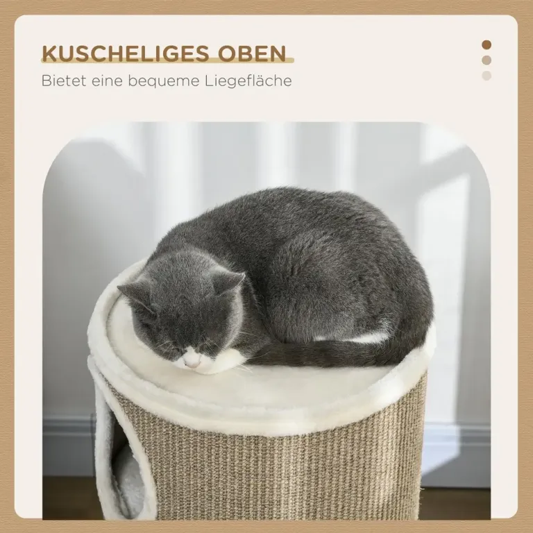 Klöstunna för Katt med Mjuk Plysch och Sisal Katthus Grottor