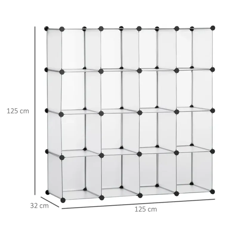 Hopfällbart Kubhyllsystem 16 Fack Kubhylla Modulär Design