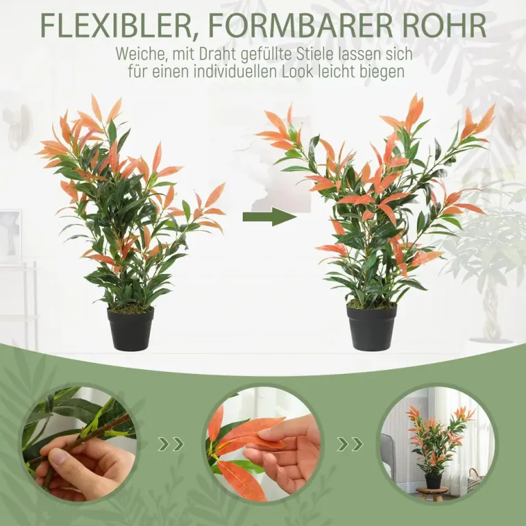 Artificiell Loquat 90 cm Konstgjord Växt med 300 Löv, Grön Plast