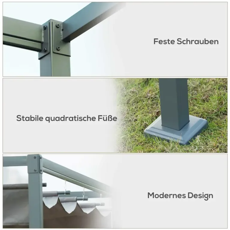 Pergola Lusthus Altanskydd med Skjuttak 298 x 213 x 221 cm