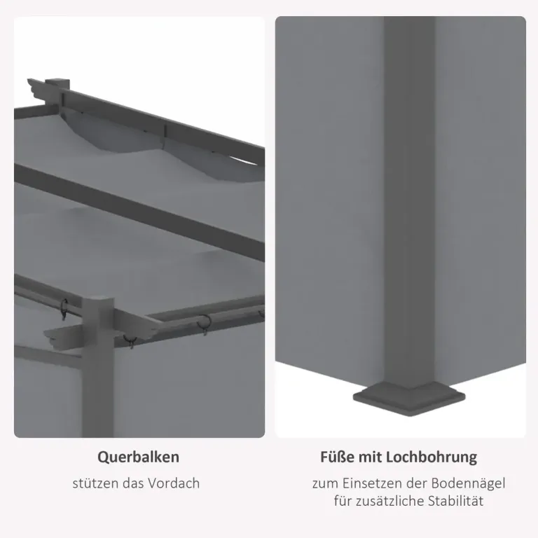 Pergola med Soltak Trädgårdspaviljong 2,97 x 2,95 m