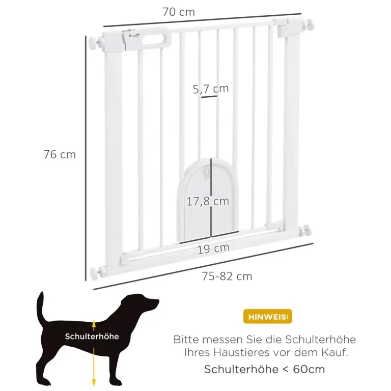 Hundgrind för Dörr och Trappa, Vit Säkerhetsgrind Husdjur Metall