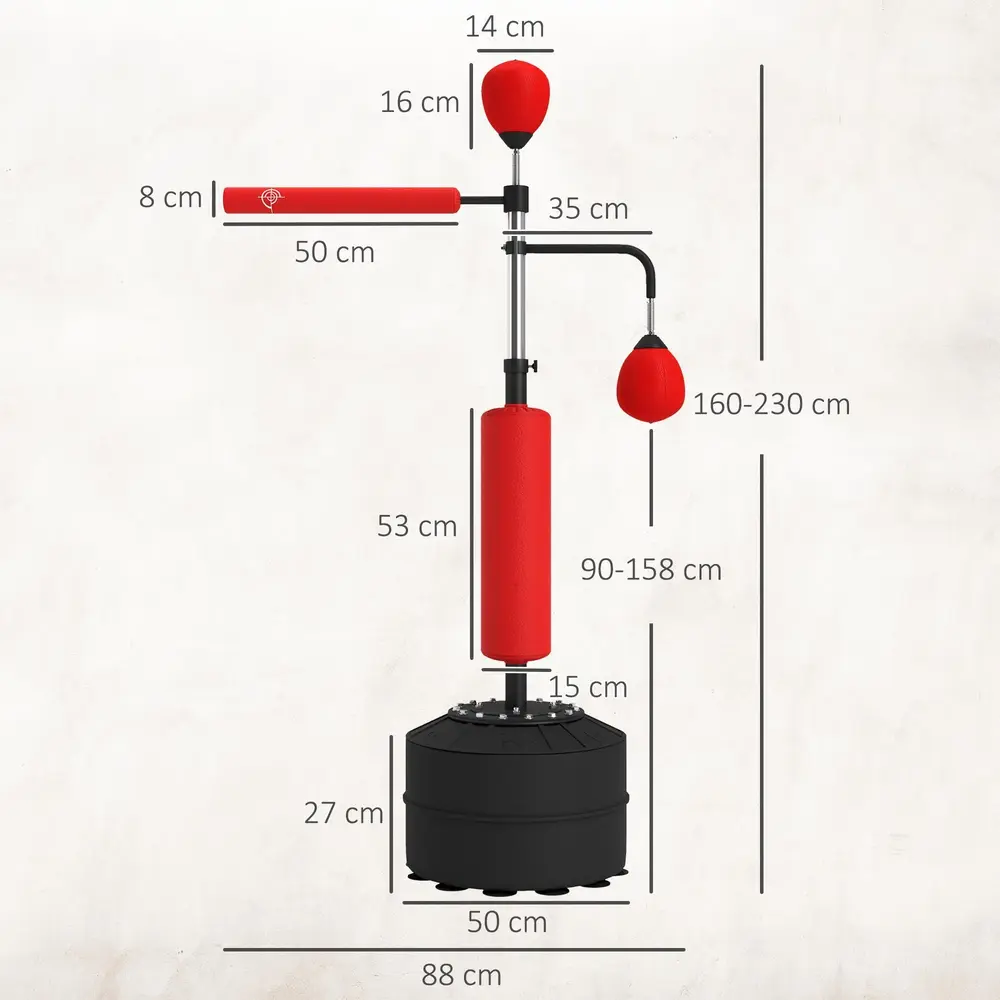 Boxningssäck med Höjd för Träning och Motion 160–230 Cm