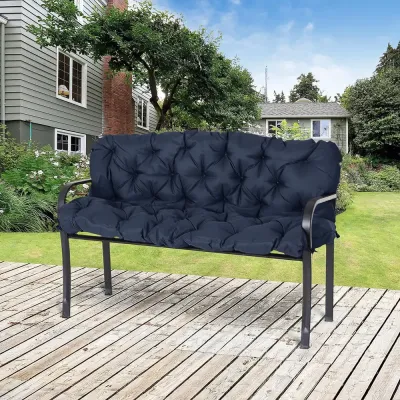 Bänkdyna Sittdyna med Knytband Mörkblå 150 x 98 x 8 cm