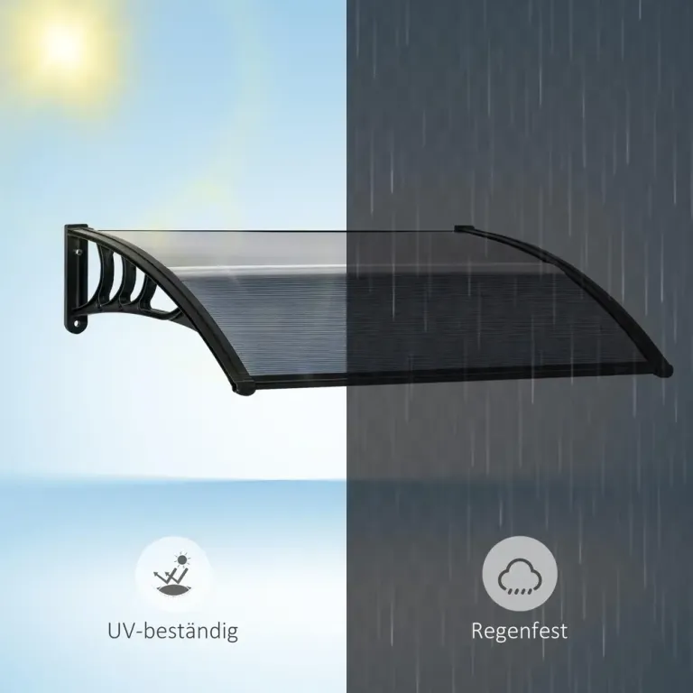 Skydd Ytterdörrstak Välvt Skärmtak Svart Entr Fönster Dörrar