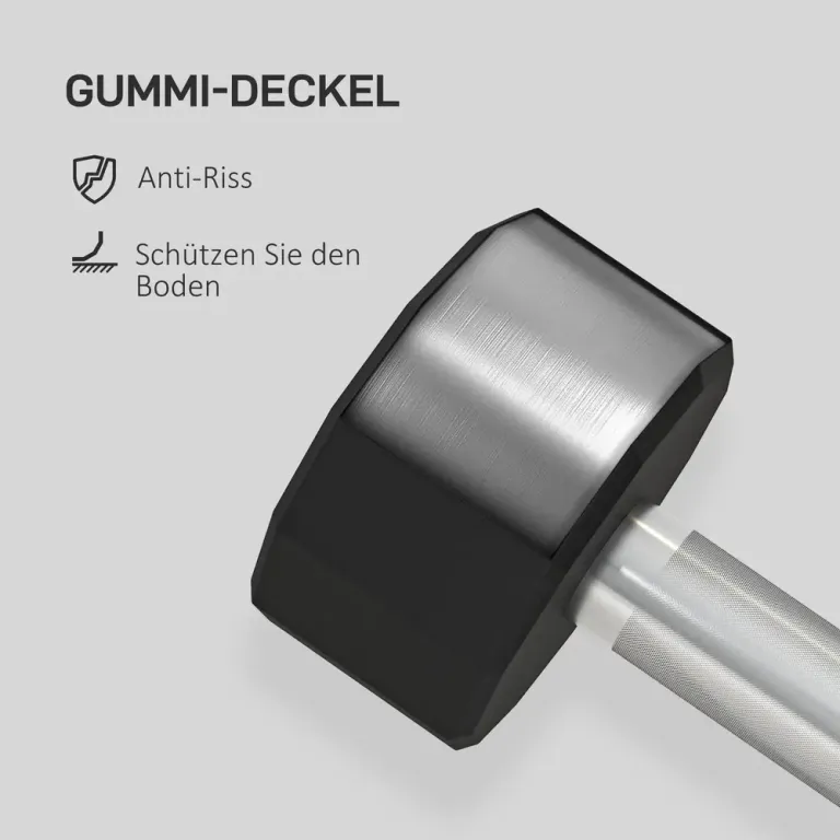 Hantelset kg med Gummibeläggning, Svart