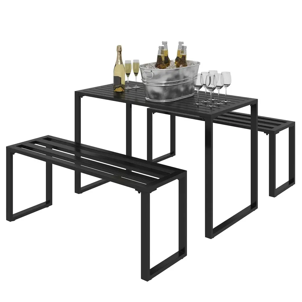 Utemöbler Set 3 Delar Festset Sittgrupp 110 x 55 x 70 Cm