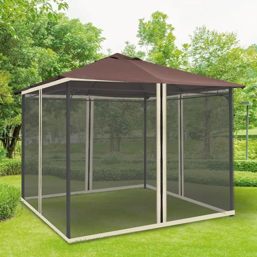 Myggnät för Paviljong 4-Pack Sidoväggar i Nät 3x3 M