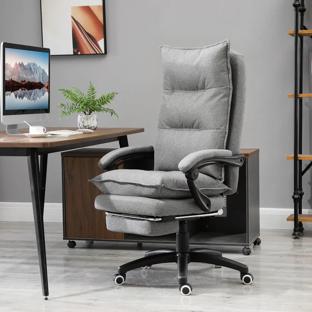 Massagekontorsstol Ergonomisk med Infällbart Fotstöd