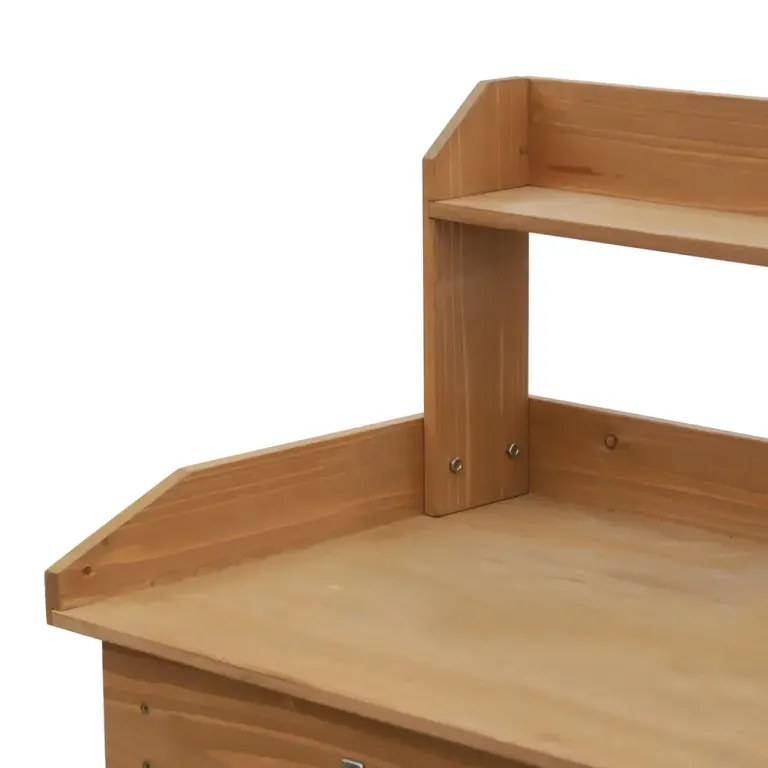 Planteringsbord med Zinkbalja Gran med Hyllor 112 cm