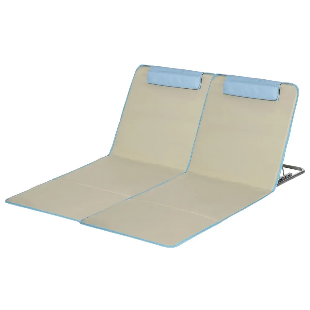 Strandmatta Strandstolar Set 2 Beige 134 x 48 x 43 Cm