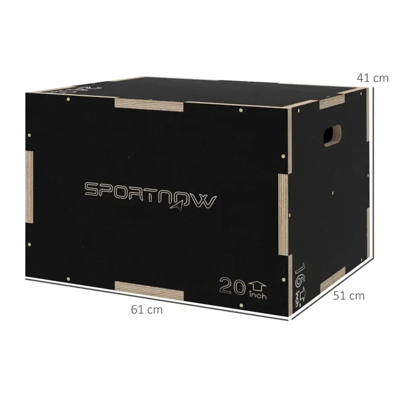 Plyobox i Trä för Hoppträning, Svart Bokträ