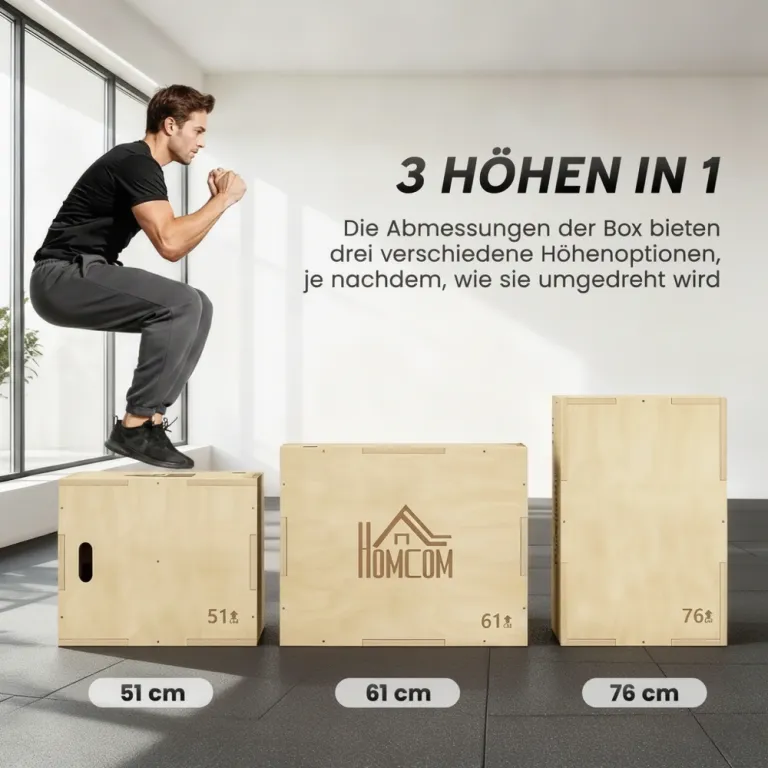 Plyobox Natur Trä för Gym och Hemmaträning