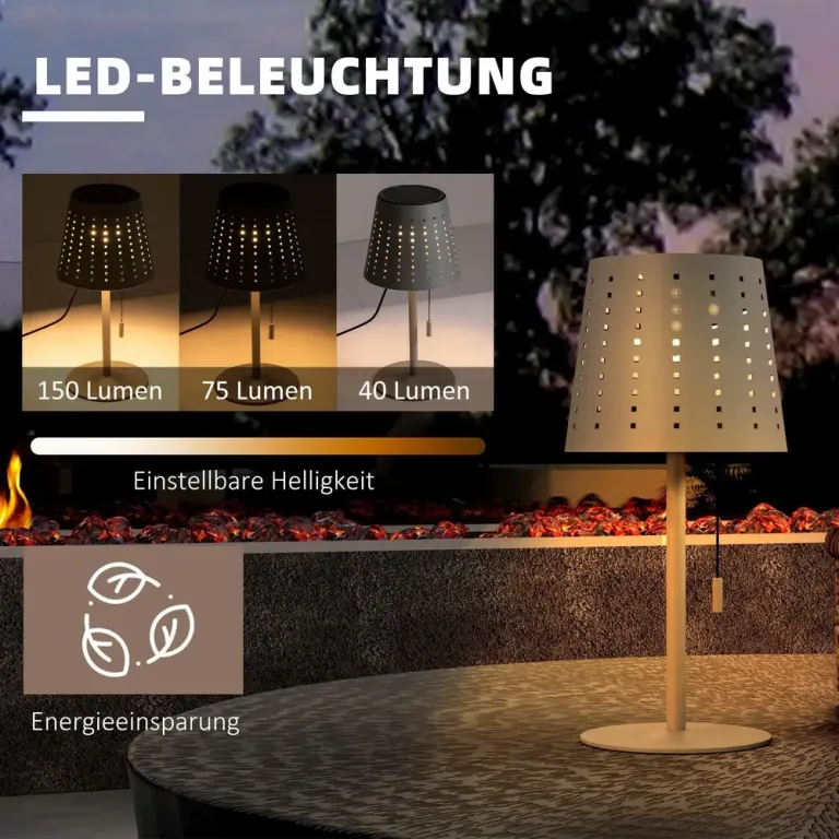 Bordslampa Utomhuslampa Ljusgrå av Plast LED Solar Lampa
