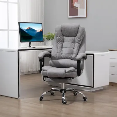 Kontorsstol med Massagefunktion Ergonomisk Skrivbordsstol Fotstöd