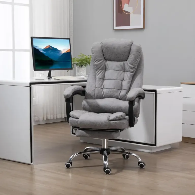 Kontorsstol med Massagefunktion Ergonomisk Skrivbordsstol Fotstöd