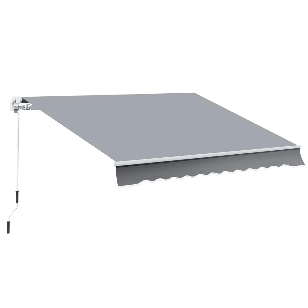 Infällbar Markis med Handvev Metallram 3,95 x 2,45 M