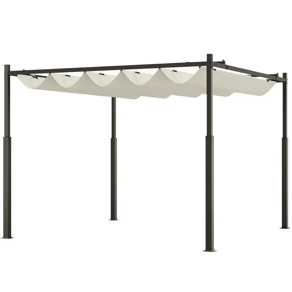 Pergola Trädgårdspaviljong med Tak Krämvit 3 x 3 M