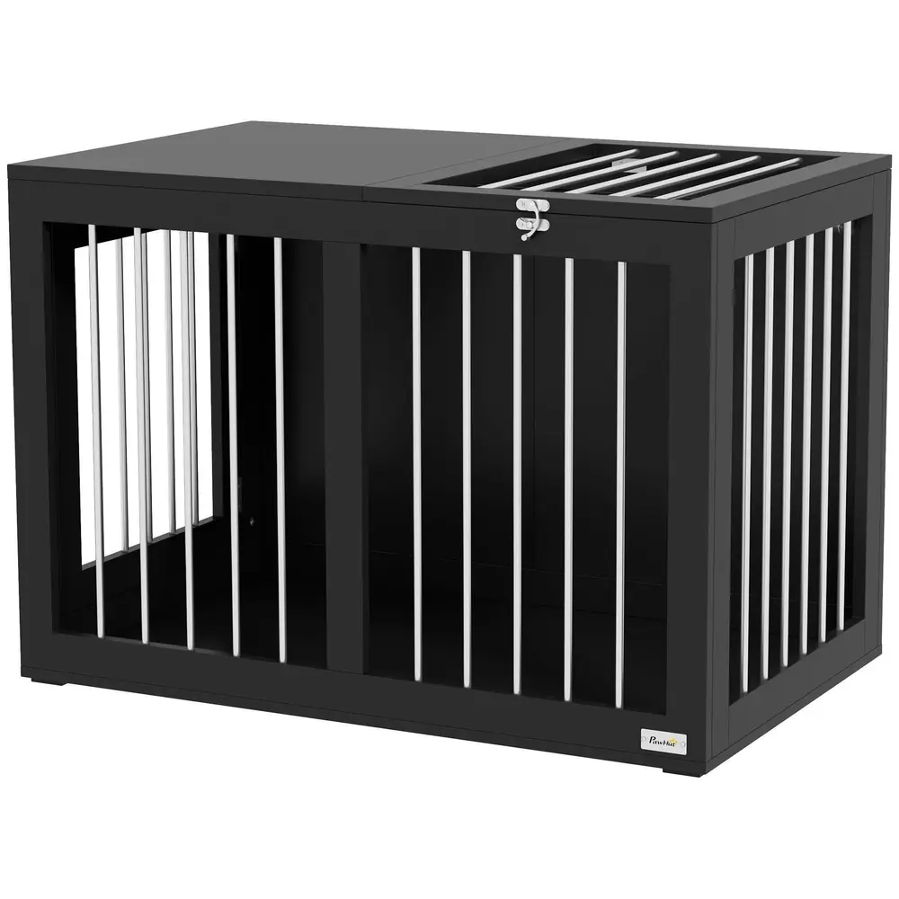 Hundbur Hundhus Svart av Metall för 80 x 50 x 56,5 Cm