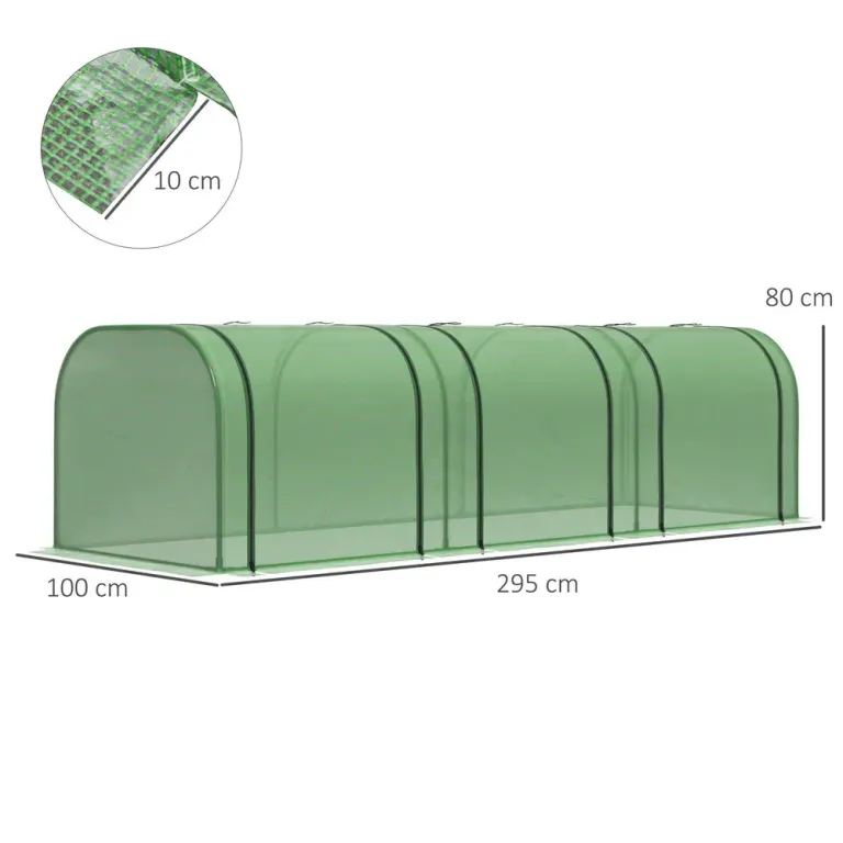 Polytunnelväxthus 3 Rulldörrar Grön