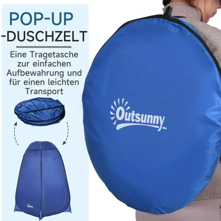 Pop-Up Dusch- och Toaletttält, Mörkblått