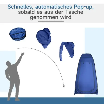 Pop-Up Dusch- och Toaletttält, Mörkblått
