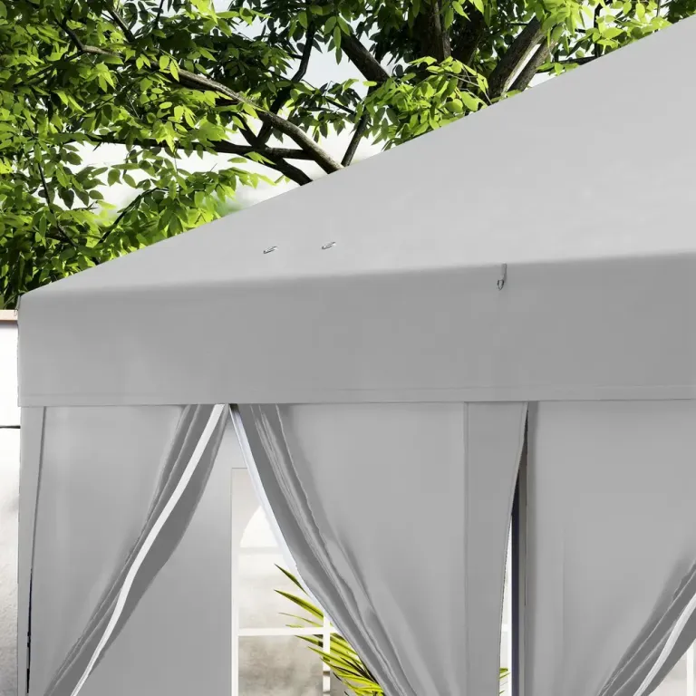 Pop Up Paviljong med Fönster och Dragkedja Samt 6 x 3 m