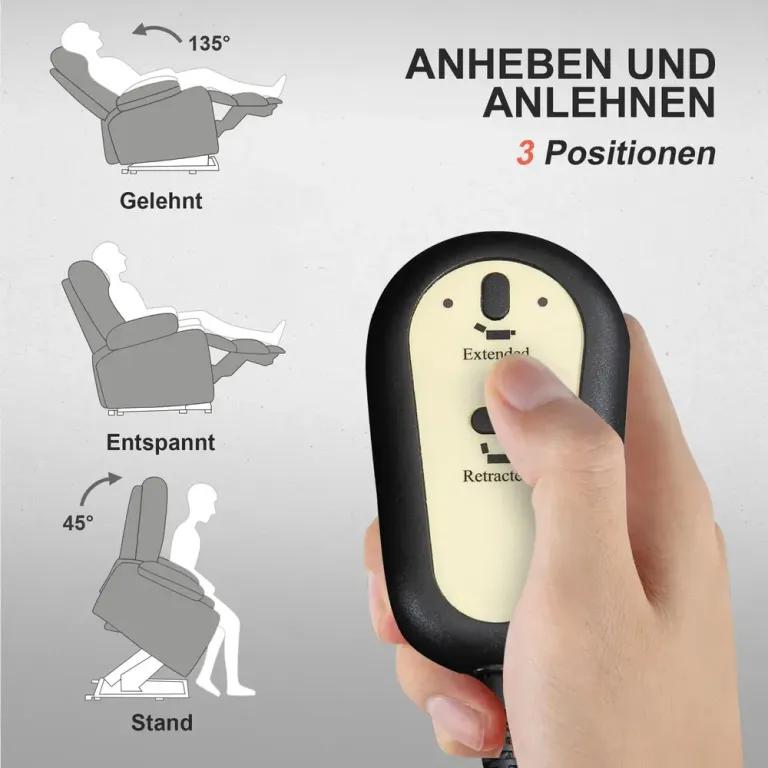 Powerlift Vilstol med Massagefunktion Värmefunktion Ståhjälp Linne