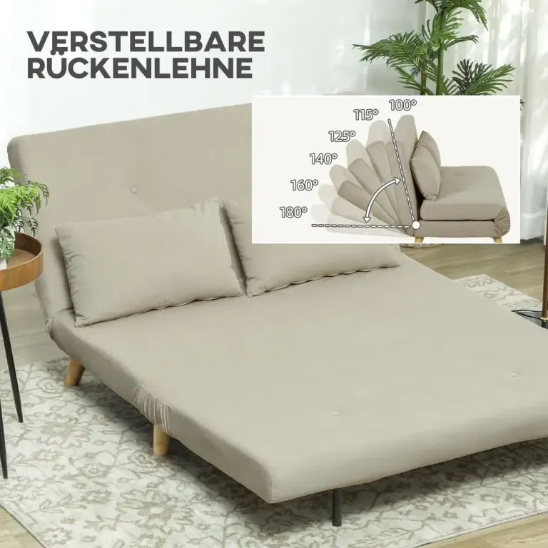 Bäddsoffa Soffa med Sovfunktion Beige 130 x 78 cm