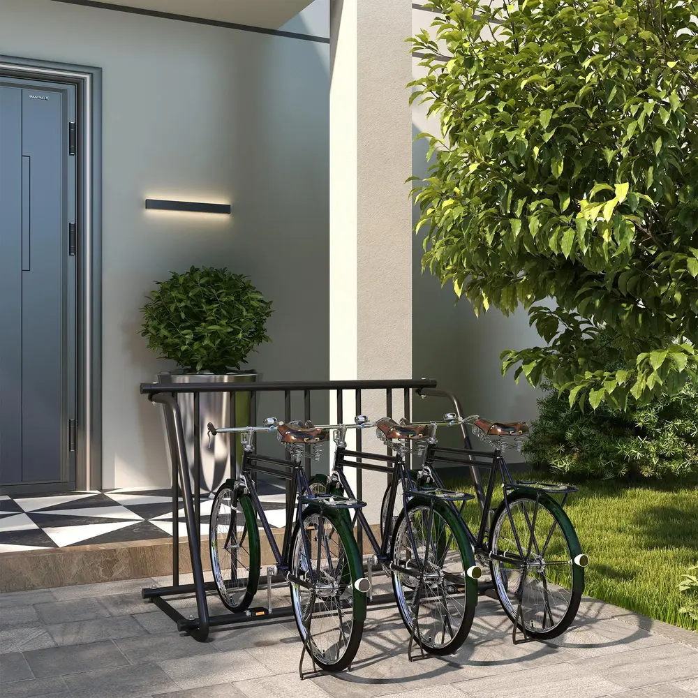 Cykelställ Cykelhållare Svart av Stål 114 x 58 x 75 Cm