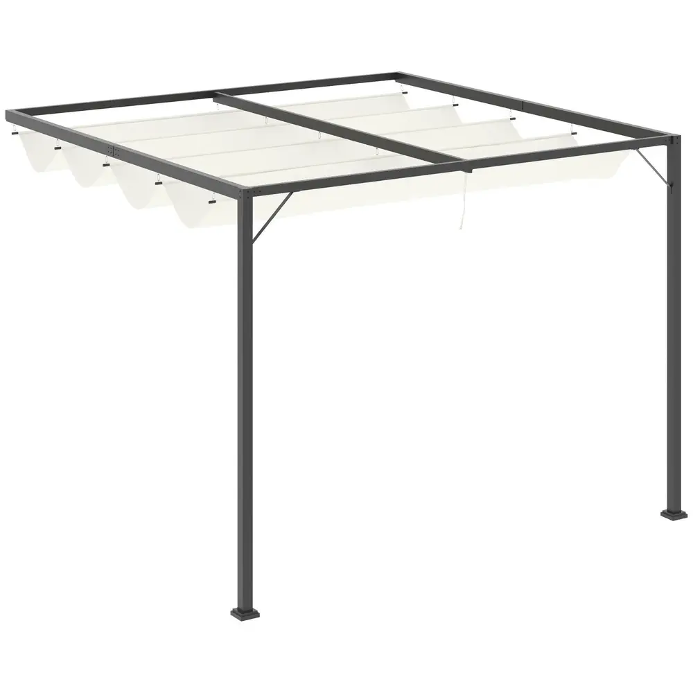 Vägghängd Pergola med Tak Trädgårdspaviljong i 3 x 3 M
