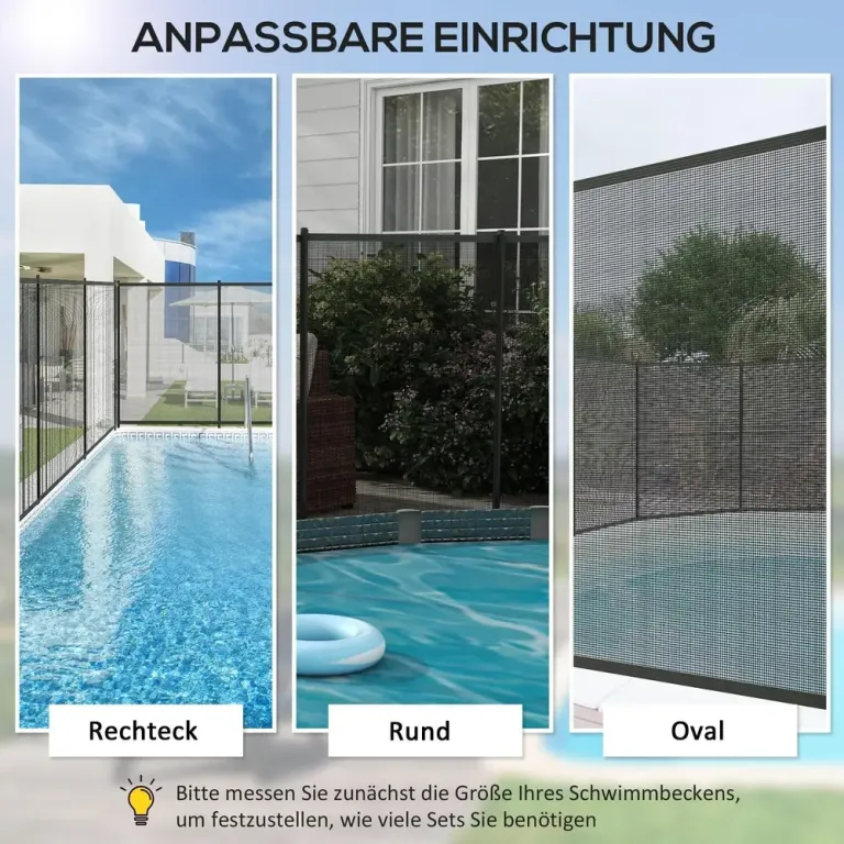 Dammstaket Trädgårdsstaket Svart av Mesh Pool Säkerhetsstaket Delar