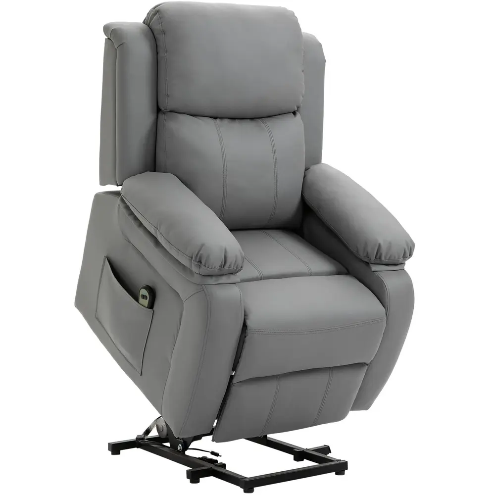 Seniorfåtölj Ergonomisk Grå Konstläder och Vila