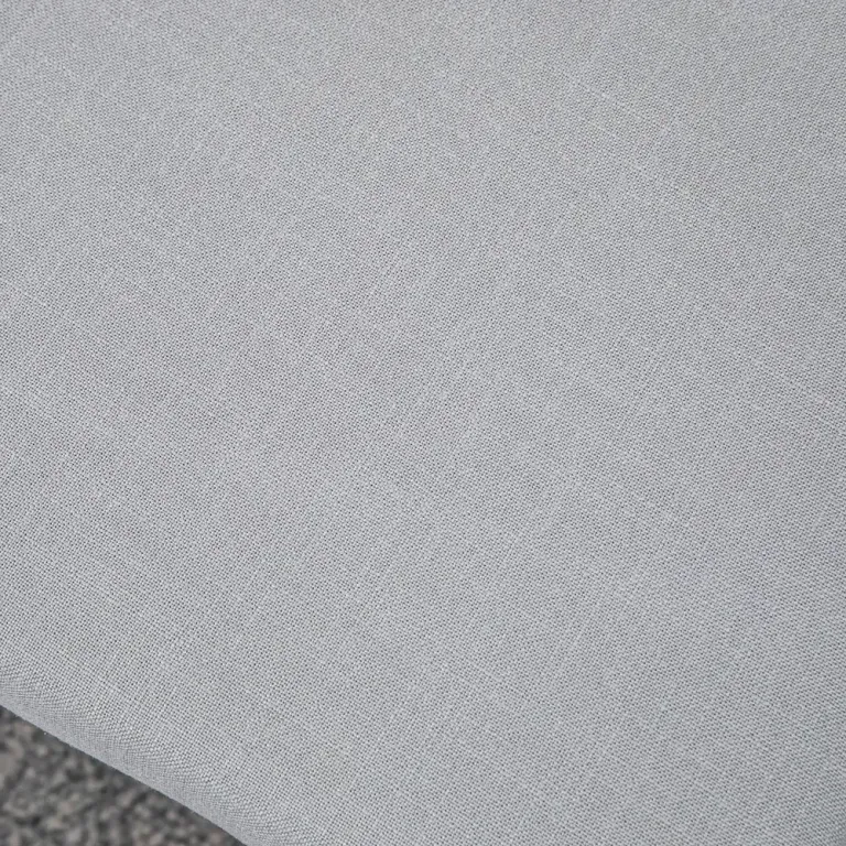 Fotpall Stoppad Pall Grå av Tyg och Trä Sittbänk Skandi Design