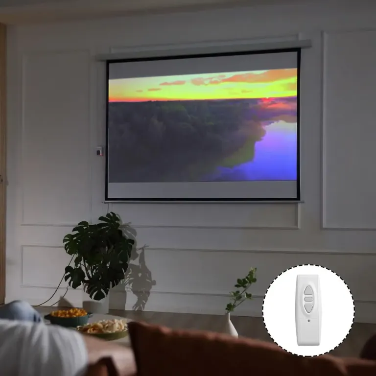Projektorduk Manuell 100 Tum 4:3, Vit Motordriven Fjärrkontroll