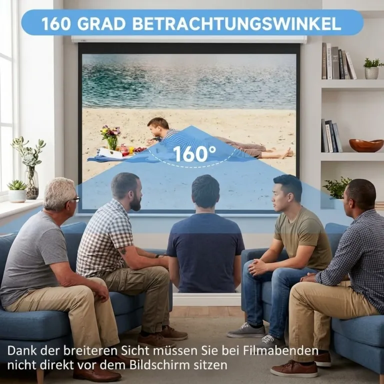 Projektorduk Roll-Up HD 4K 1:1, Vit Manuell Stöd Höjdjustering