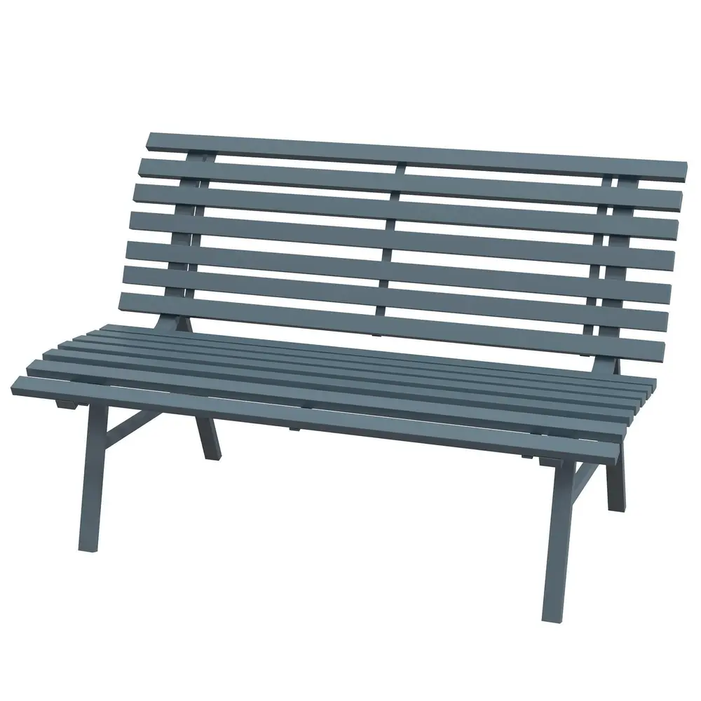 Trädgårdsbänk Parkbänk 2-Sits Blå 123 x 67 x 79 Cm