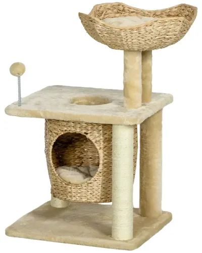 Klösträd Beige av Sisal och Plysch 74 cm