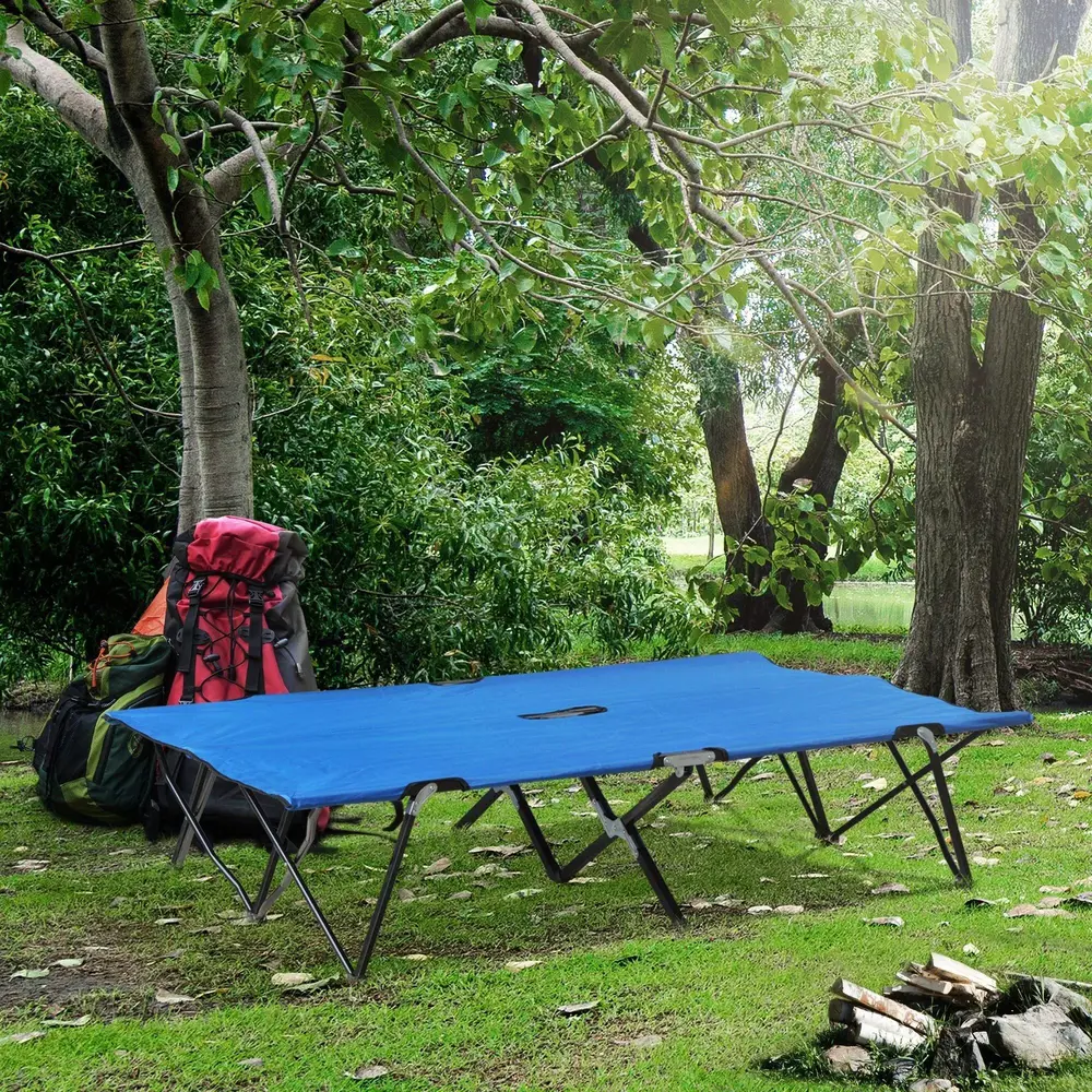 Dubbel Campingsäng Hopfällbar Tältsäng 193 x 125 x 40 Cm